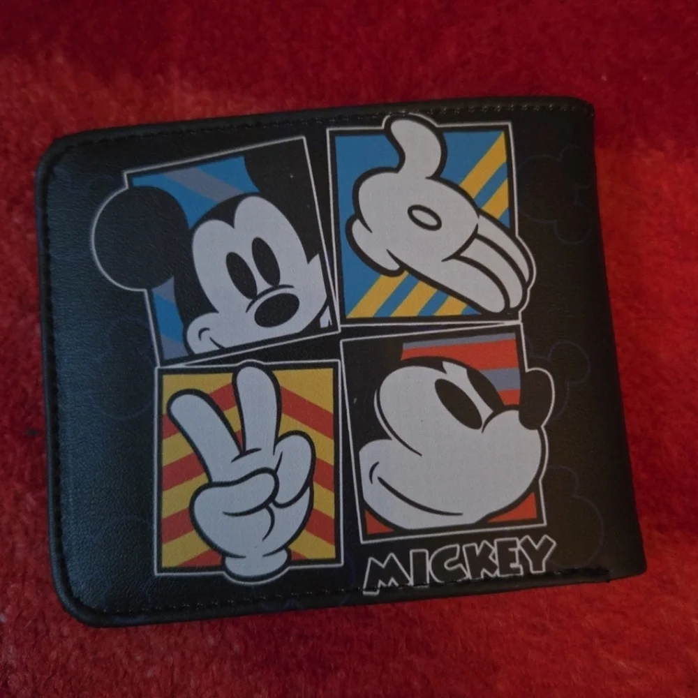 New goofy and mickey anime manga leather wallet